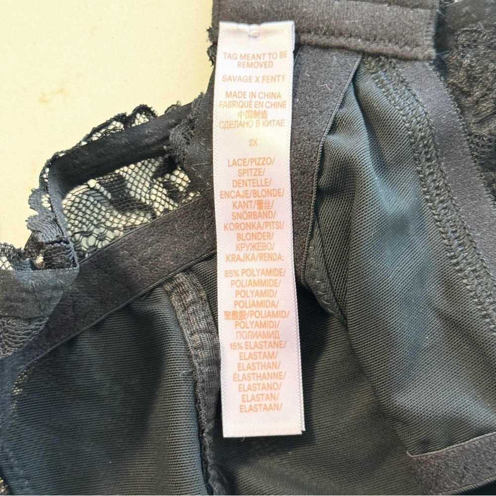 Savage X Fenty lace black bra 2X - Picture 5 of 7